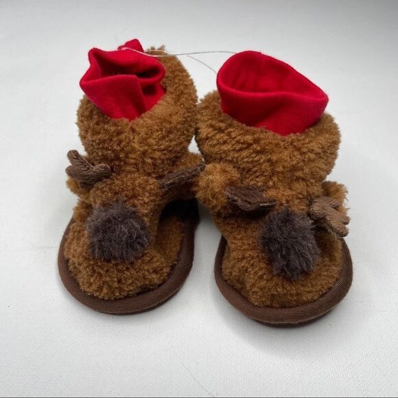 Raindeer Slippers Baby 3-6 Mon - Picture 1 of 7